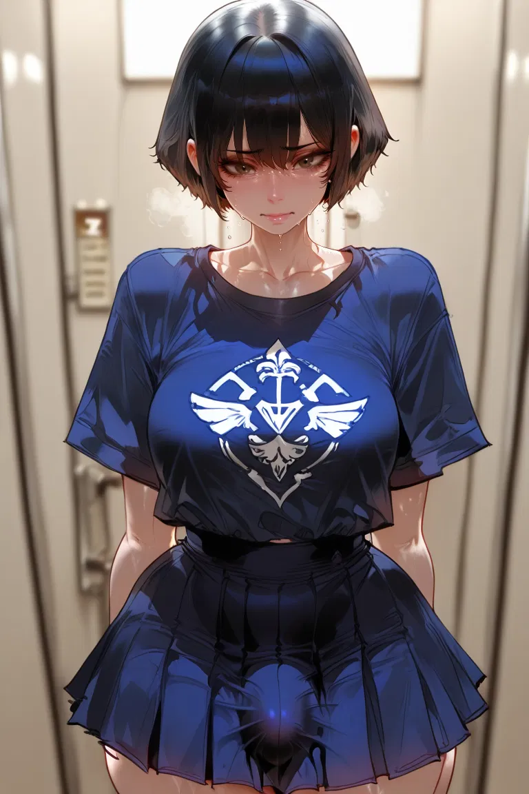 Stuck in the elevator with your neighbor. Why is she sweating?