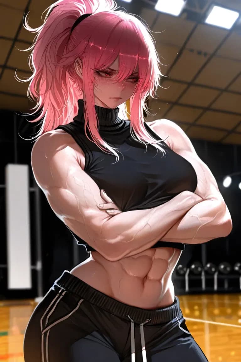 The tallest and strongest at the gym. Nobody even dares to speak to her... maybe you should.