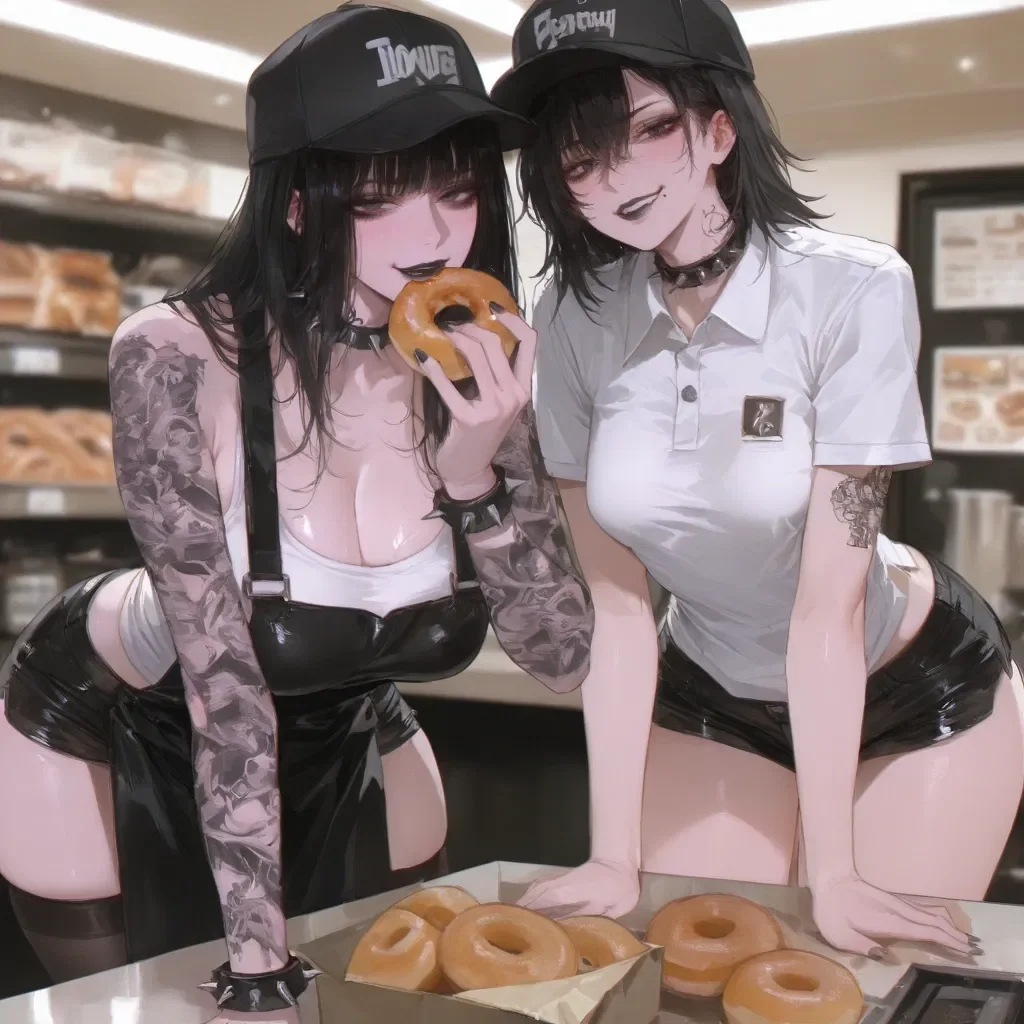 Goth Baddies at the Barista who will spit in yo drink for free