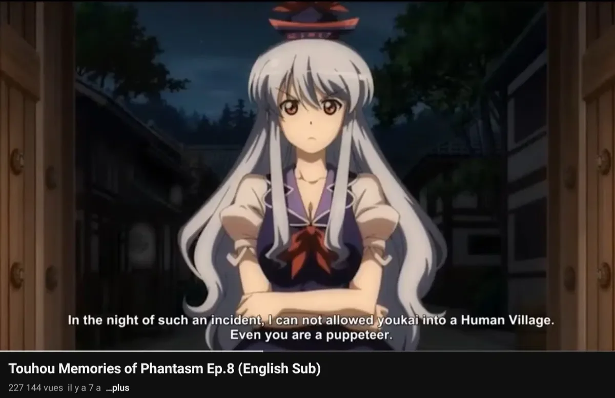 Touhou memory of phantasm ep 8 Imperishable incident keine scene