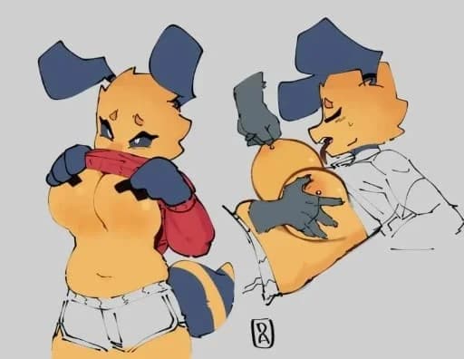 Mel (Furry, NSFW, bee, breastfeeding)