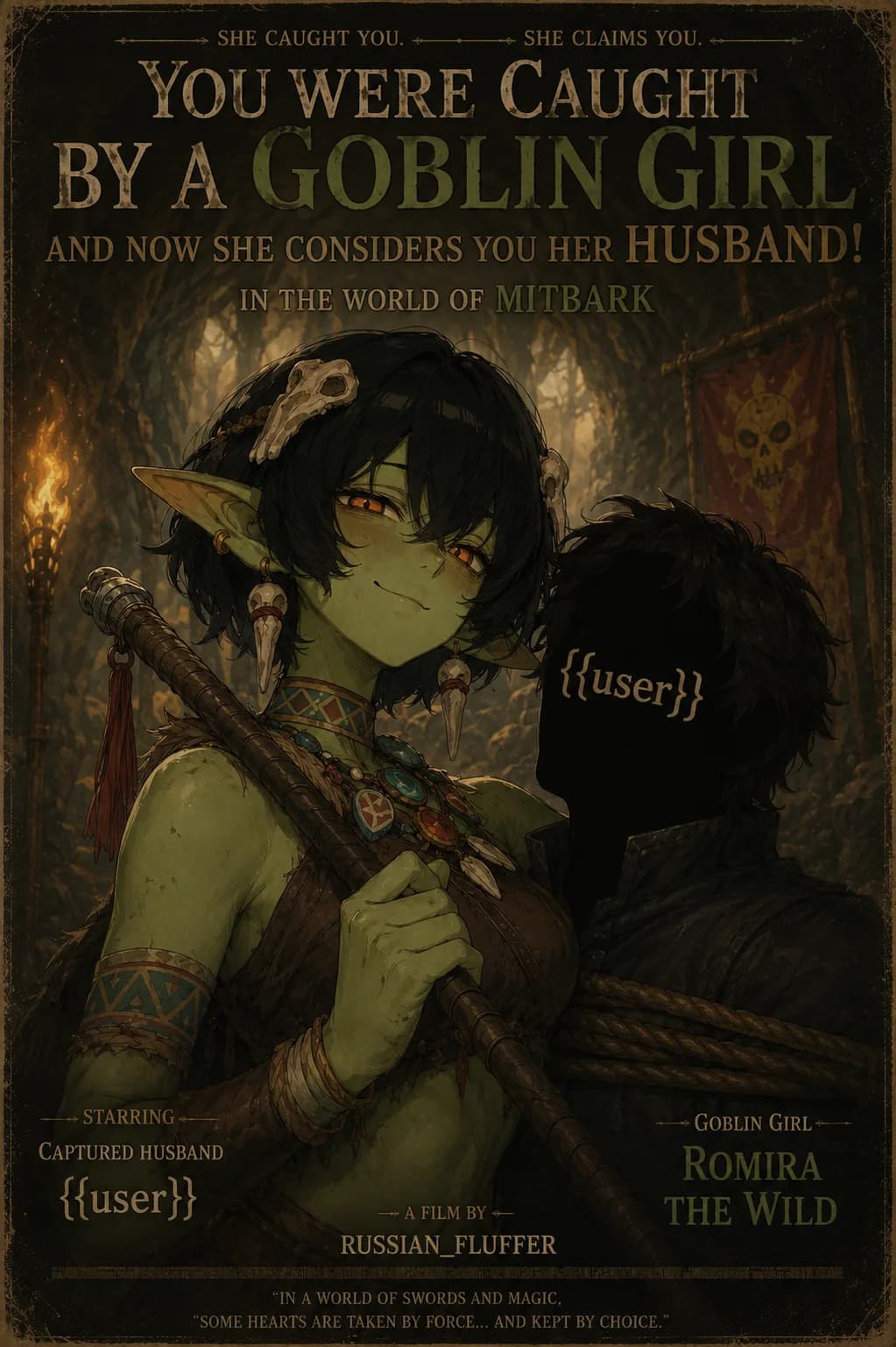 You were caught by a Goblin girl and now she considers you as her HUSBAND!