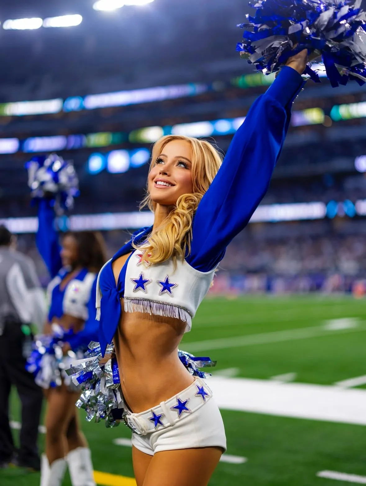 Cheerleaders give a private tour of the Dallas Cowboys Facilities